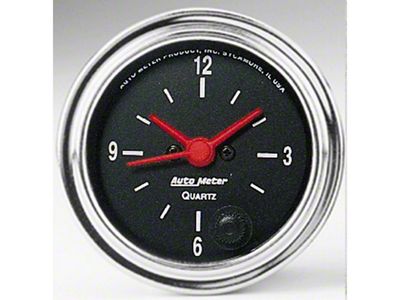 Auto Meter Traditional Chrome 2-1/16in 12HR Analog Clock Gauge - 2585