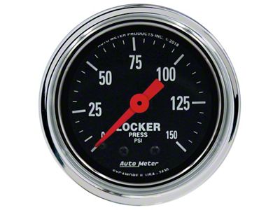 Auto Meter Traditional Chrome Series 2-1/16-Inch Air Locker Pressure Gauge; 0-150 PSI; Mechanical (Universal; Some Adaptation May Be Required)