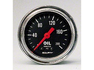 Auto Meter Traditional Chrome 2-1/16in 200 PSI Mechanical Oil Pressure Gauge - 2422