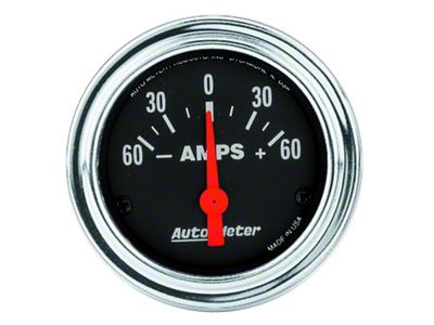 Auto Meter Traditional Chrome Electrical Ammeter 2 1/6in 60A Gauge - 2586