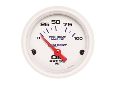 Auto Meter Ultra-Lite 2-1/16in Electric 100 PSI Oil Pressure Gauge Marine - 200758