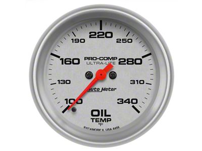 Auto Meter Ultra-Lite 2-5/8in 100-340F Oil Temp Gauge - Digital Stepper - 4456