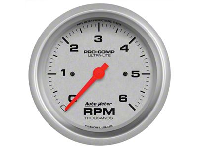 Auto Meter Ultra-Lite 3-3/8in. 0-6K RPM In-Dash Tachometer Gauge - 4475