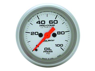 Auto Meter 52mm 0-100 PSI Full Sweep Electronic Oil Pressure - 4353