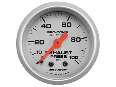 Auto Meter Ultra-Lite 52mm 0-100 PSI Mechanical Exhaust Pressure Gauge - 4326
