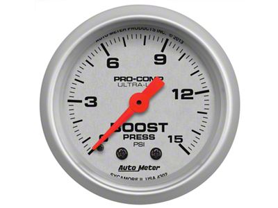 Auto Meter Ultra-Lite 52mm 0-15 PSI Mechanical Boost Gauge