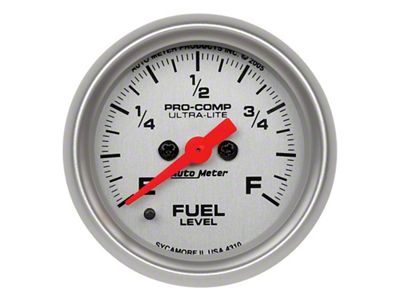 Auto Meter Ultralite 52mm 0-280 ohm Adj Full Sweep Electronic Fuel - 4310