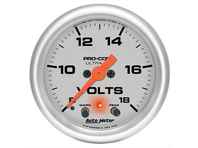 Auto Meter 52mm Voltmeter 18V Digital Stepper Motor w/ Peak - 4383