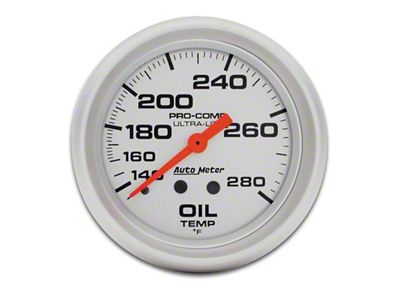 Auto Meter Ultra-Lite 66.7mm Mechanical 140-280 Degree F Oil Temperature Gauge - 4441