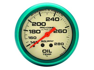 Auto Meter Ultr-Nite 66.7mm 140-280 Deg. F Mechanical Glow In The - 4541