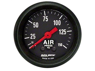 Auto Meter Z Series 52mm 0-150 PSI Mechanical Air Pressure Gauge - 2620