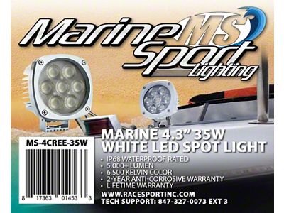 Race Sport Lighting 4.3in 35W/5,000LM Round LED Docking Light Each - MS-4CREE-35W