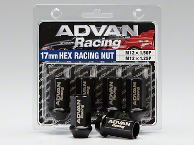 Advan Lug Nut 12X1.25 Black - 4 Pack - V0263