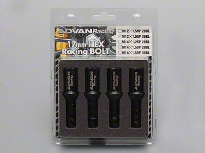 Advan Wheel Bolt 35mm Thread Black - 4 Pack