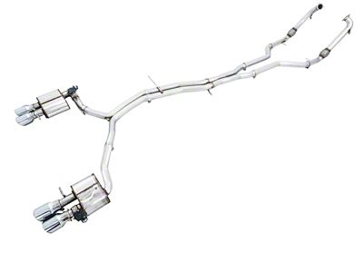 AWE Audi B9 S4 SwitchPath Exhaust - Non-Resonated Silver - 3025-42030