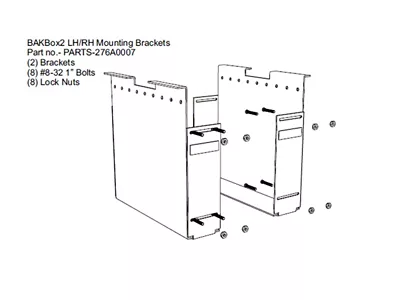 BAK Industries Qty 2 LH/RH Box2 Large Mounting Brackets - Qty - PARTS-276A0007
