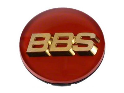 BBS Center Cap - 70mm Red w/ Gold 3D Logo
