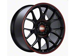 BBS CH-R Satin Black with Red Lip Wheel; 18x8.5; 47mm Offset; 5x112mm Bolt Pattern; 82mm Hub Bore
