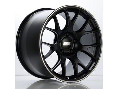 BBS CH-R Satin Black with Polished Rim Protector Wheel; 19x11; 56mm Offset; 5x130mm Bolt Pattern; 71.60mm Hub Bore