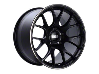 BBS CH-R Satin Black with Polished Rim Protector Wheel; 20x8.5; 38mm Offset
