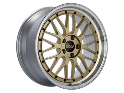 BBS LM Gold with a Diamond Cut Machined Lip Wheel; 19x9; 42mm Offset