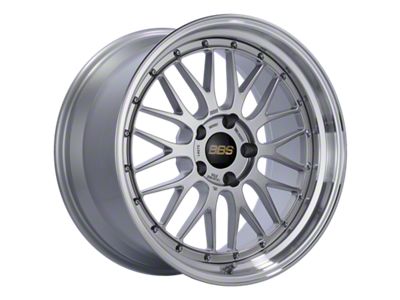 BBS LM Diamond Silver with a Diamond Cut Machined Lip Wheel; 19x10; 25mm Offset