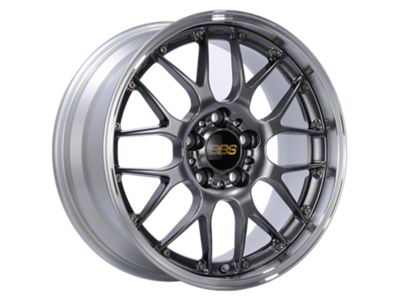 BBS RS-GT Diamond Black with a Diamond Cut Machined Lip Wheel; 19x8; 45mm Offset