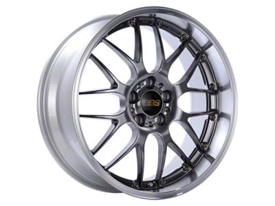 BBS RS-GT Diamond Black with a Diamond Cut Machined Lip Wheel; 19x10; 25mm Offset
