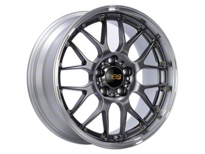 BBS RS-GT Diamond Black with a Diamond Cut Machined Lip Wheel; 20x8.5; 43mm Offset