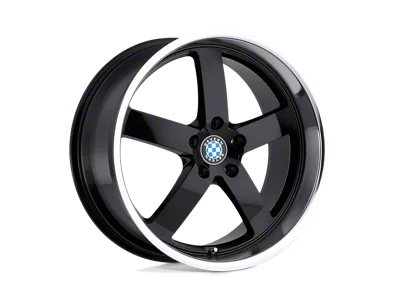 Beyern Rapp Gloss Black with Mirror Cut Lip Wheel; 17x8; 15mm Offset