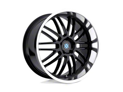 Beyern Mesh Gloss Black with Mirror Cut Lip Wheel; 18x9.5; 30mm Offset