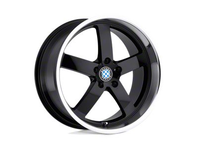 Beyern Rapp Gloss Black with Mirror Cut Lip Wheel; 18x9.5; 30mm Offset