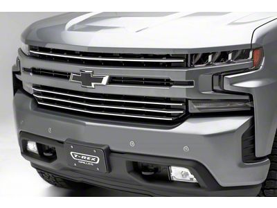 T-REX Grilles Billet Grille, Horizontal Round, Silver, Aluminum, 4 Pc, Overlay - 6211236