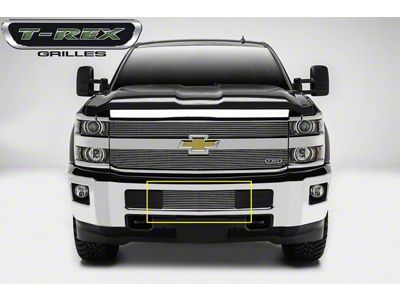 T-REX Grilles Billet Series Bumper Grille; Horizontal; Aluminum; Polished; 1 Pc; Overlay; - 25122
