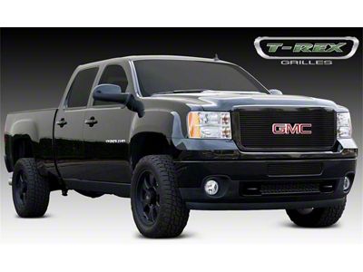 T-REX Grilles Billet Series Grille; Aluminum; Black; Overlay/Bolt On; w/Logo Opening; - 21210B