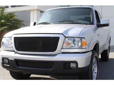 T-REX Grilles Billet Series Grille; Horizontal; Aluminum; Black; 1 Pc.; Insert; - 20661B