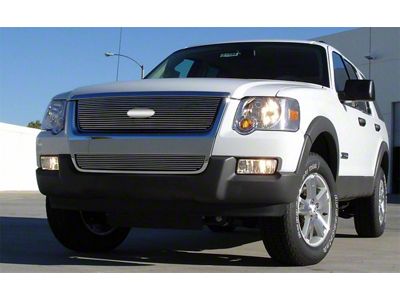 T-REX Grilles Billet Series Grille; Horizontal; Aluminum; Polished; 1 Pc; Overlay; - 21659