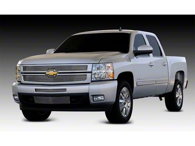 T-REX Grilles Billet Series Grille; Horizontal; Aluminum; Polished; 2 Pc; Overlay; - 21110