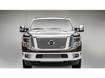 T-REX Grilles Billet Series Grille; Horizontal; Aluminum; Polished; 3 Pc; Insert; - 20785