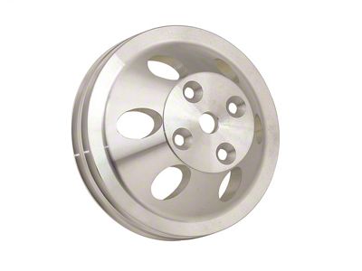 Mr. Gasket Billet Style Aluminum Water Pump Pulley; Double Groove; Long Water Pump; - 5315