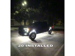 Black Flag Lighting 120 LED Chip Pure White Rock Lights with Extensions; Magnetic Mount; Set of 12 (Universal; Some Adaptation May Be Required)