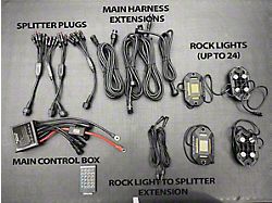 Black Flag Lighting 120 LED Chip Pure White Rock Lights with Extensions; Magnetic Mount; Set of 8 (Universal; Some Adaptation May Be Required)