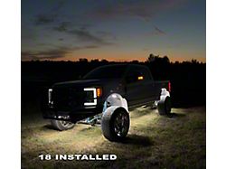 Black Flag Lighting 304 LED Chip Pure White Rock Lights with Extensions; Magnetic Mount; Set of 12 (Universal; Some Adaptation May Be Required)