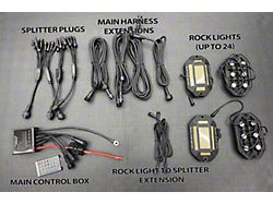 Black Flag Lighting 304 LED Chip Pure White Rock Lights with Extensions; Magnetic Mount; Set of 8 (Universal; Some Adaptation May Be Required)
