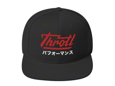Throtl JDM Parts Supply Snapback Hat; Black