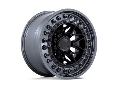Black Rhino Alpha Matte Black with Gunmetal Lip Wheel; 17x9; -12mm Offset