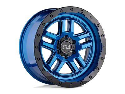 Black Rhino Barstow Dearborn Blue with Black Ring Wheel; 18x9.5; 12mm Offset; 6x139.7mm Bolt Pattern; 112.10mm Hub Bore