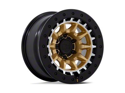 Black Rhino Tusk Matte Gold with Machined Ring Wheel; 17x8.5; -10mm Offset; 5x127mm Bolt Pattern; 71.50mm Hub Bore