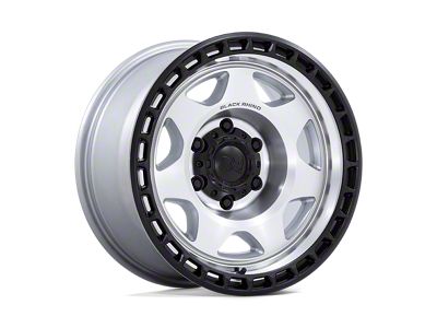 Black Rhino Voyager Silver Machined Face with Matte Black Lip Wheel; 17x8.5; 0mm Offset