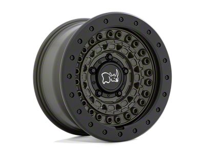 Black Rhino Barricade Olive Drab Green with Black Rock Guard Wheel; 17x8.5; -18mm Offset